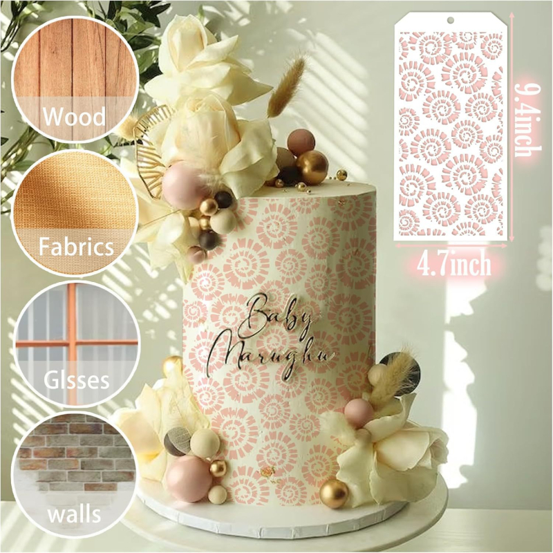 DIY Șablon Temă, 16 bucăți textură în carouri, tăiere geometrică cu decupaje, reutilizabil, Material: PTE