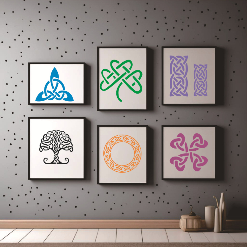 Șablon de pereți cu model Kettle Knot, tăiere, material ecologic, neimportat, fără licență IP, fără mărci private licențiate