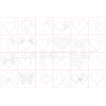 Șablon de desen din PET SJX-182 pentru trasare și pictură, temă Ziua Îndrăgostiților