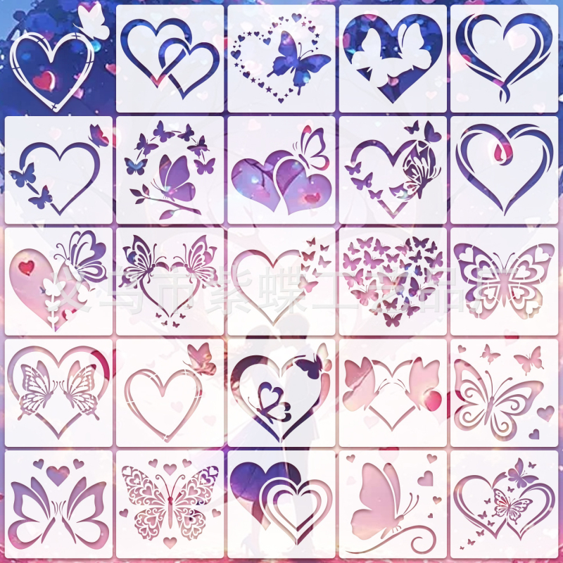 Șablon de desen din PET SJX-182 pentru trasare și pictură, temă Ziua Îndrăgostiților