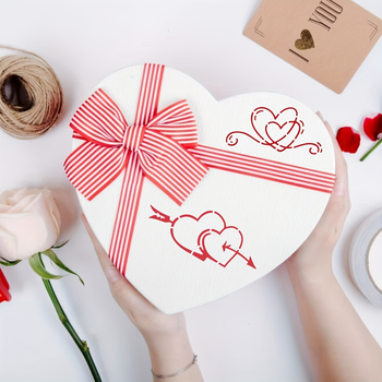 60 Șabloane de pictură cu inimă decupată — PET material