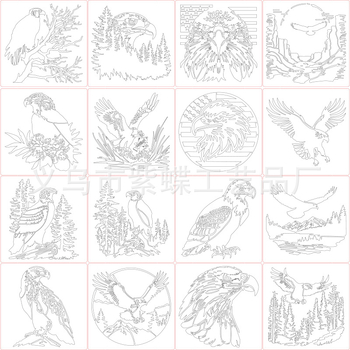 Șablon de desen cu siluete de animale, export internațional, PET, cod A1102, brand Yiwu City Purple Butterfly Crafts Factory