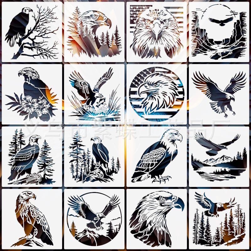 Șablon de desen cu siluete de animale, export internațional, PET, cod A1102, brand Yiwu City Purple Butterfly Crafts Factory