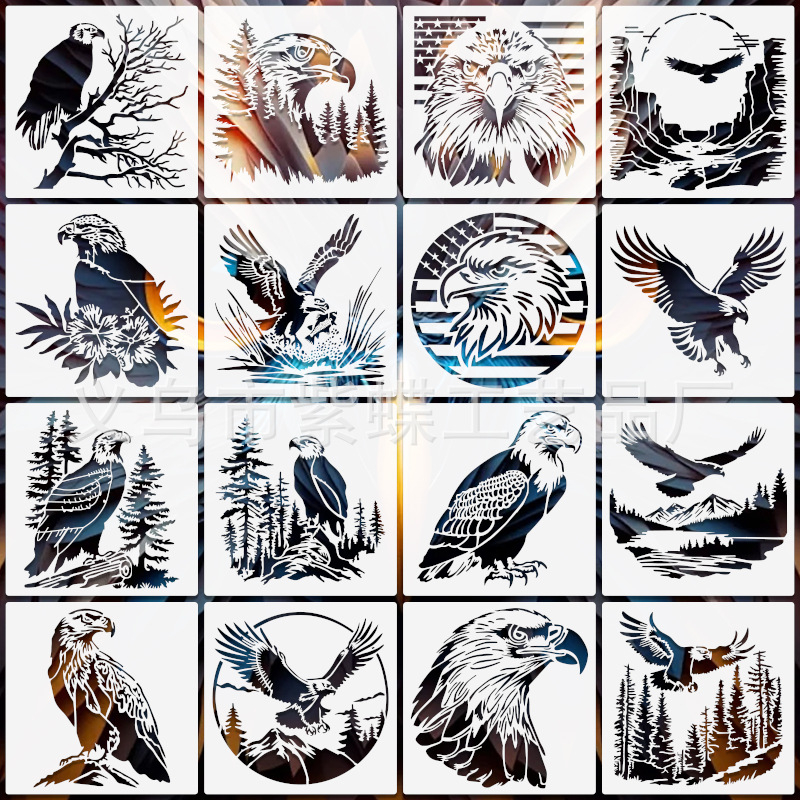 Șablon de desen cu siluete de animale, export internațional, PET, cod A1102, brand Yiwu City Purple Butterfly Crafts Factory