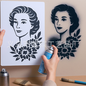 Șablon DIY portret PET – Șablon gol pentru pictură estetică a portretului, Brand Yiwu Purple Butterfly Arts and Crafts Factory, en gros