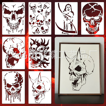 Șablon DIY pentru pictură pe craniu, material PET, marcă Purple Butterfly, fără autorizare IP