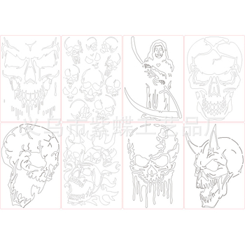 Șablon DIY pentru pictură pe craniu, material PET, marcă Purple Butterfly, fără autorizare IP