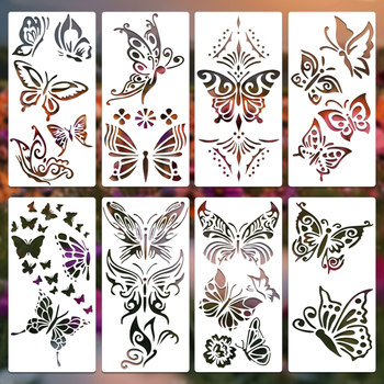 Șablon de pictură pentru copii - fluture, decor DIY pentru pereți și mobilier (Brand: OWKJASW; Material: PET; Importat: Nu; IP autorizat: Nu)