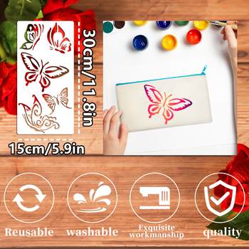 Șablon de pictură pentru copii - fluture, decor DIY pentru pereți și mobilier (Brand: OWKJASW; Material: PET; Importat: Nu; IP autorizat: Nu)