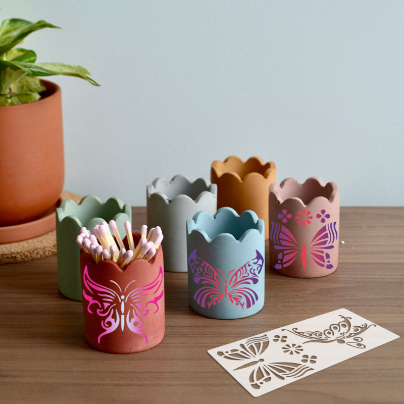 Șablon de pictură pentru copii - fluture, decor DIY pentru pereți și mobilier (Brand: OWKJASW; Material: PET; Importat: Nu; IP autorizat: Nu)