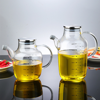 Recipient de ulei din sticlă cu marcaje de măsurare, stil premium, lux ușor, imprimare logo disponibil