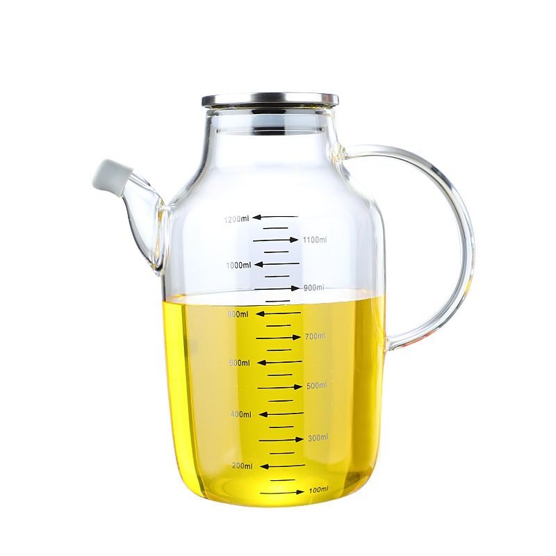 Recipient de ulei din sticlă cu marcaje de măsurare, stil premium, lux ușor, imprimare logo disponibil