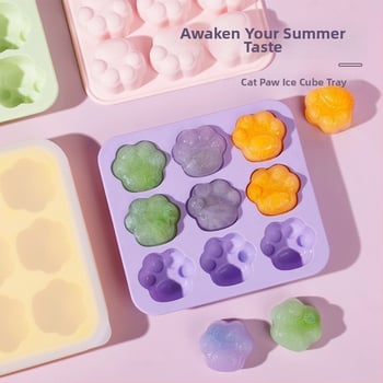 Σιλικονούχα φόρμα πάγου σε σχήμα γατιού πατου, με δοχείο αποθήκευσης βρεφικής διατροφής, στεγανοποίηση και κατάψυξη, μινιμαλιστικό γλυκό στυλ, 1 τεμάχιο, κατάλληλο για μωρά άνω των 6 μηνών