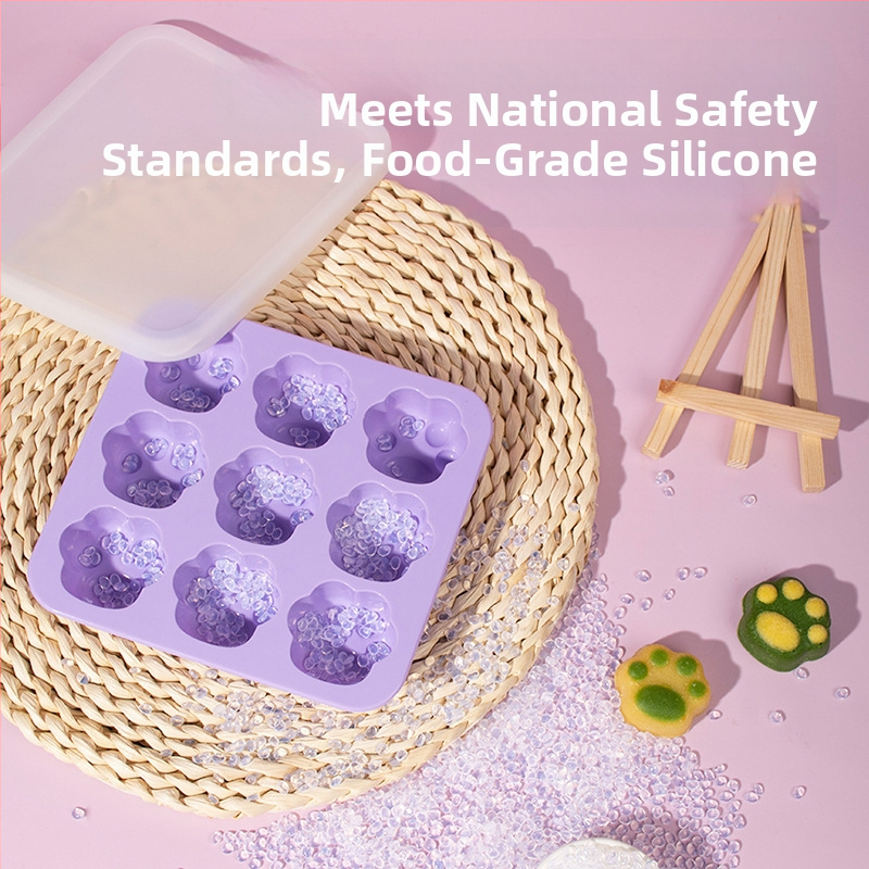 Σιλικονούχα φόρμα πάγου σε σχήμα γατιού πατου, με δοχείο αποθήκευσης βρεφικής διατροφής, στεγανοποίηση και κατάψυξη, μινιμαλιστικό γλυκό στυλ, 1 τεμάχιο, κατάλληλο για μωρά άνω των 6 μηνών