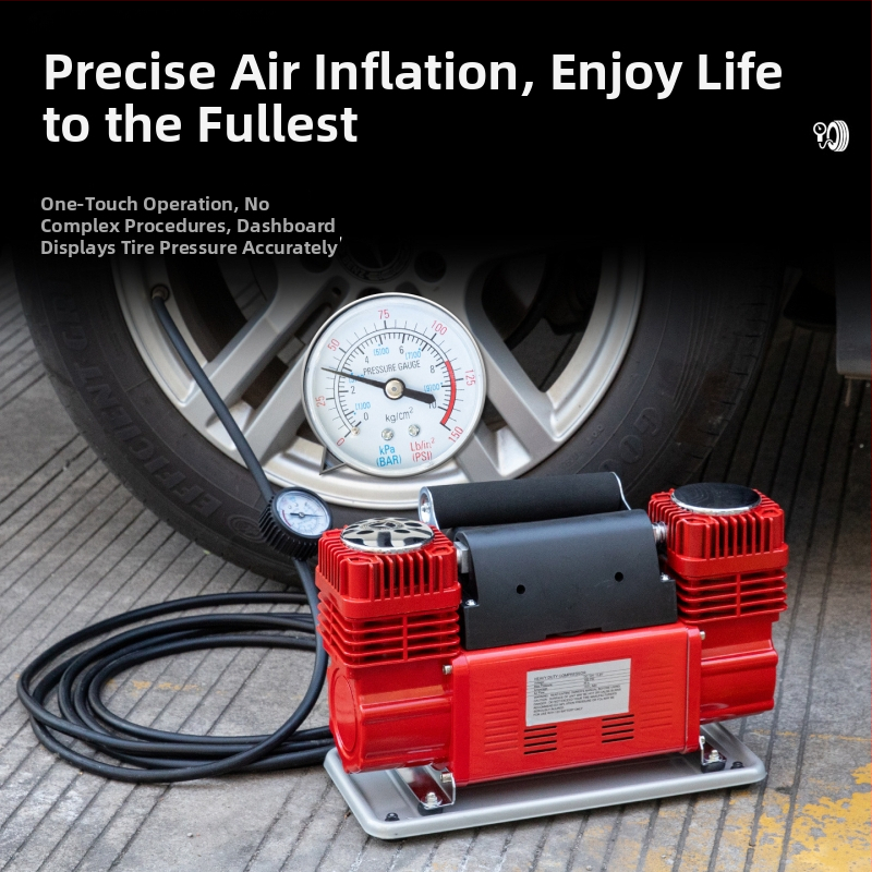 Αντλία αέρα αυτοκινήτου για SUV με διπλό κύλινδρο, 12V, πάνω από 280W, 70 L/λεπτό, εξαιρετικά γρήγορη πλήρωση