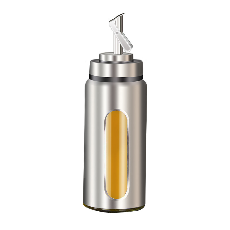 Sticlă pentru ulei, din sticlă, alimentară, deschidere și închidere automate, logo imprimat, design modern minimalist