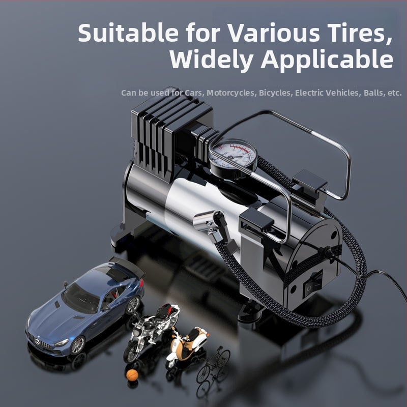 Αντλία Ελαστικών Αυτοκινήτου, 12V Φορητός Ηλεκτρικός Φουσκωτής με Μετρητή Πίεσης, 35 L/min, 120W, Καλώδιο 3 m