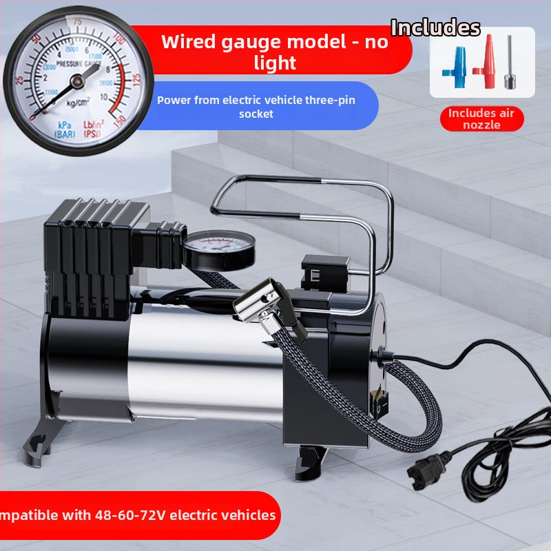 Αντλία Ελαστικών Αυτοκινήτου, 12V Φορητός Ηλεκτρικός Φουσκωτής με Μετρητή Πίεσης, 35 L/min, 120W, Καλώδιο 3 m