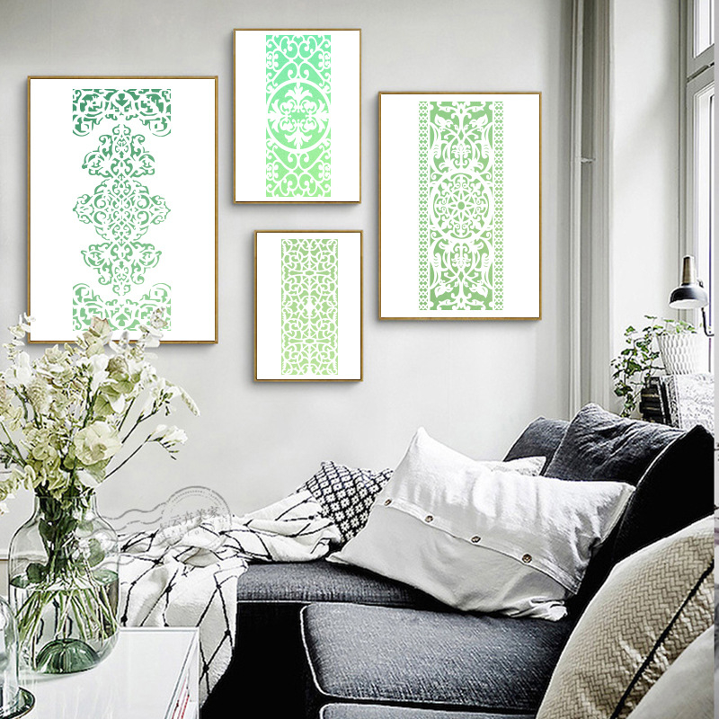 Șablon de perete cu decupaj pentru pictură cu textură geometrică — PET, brand Purple Butterfly, import: Nu, IP autorizat: Nu