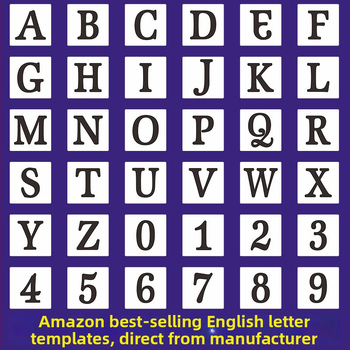 Șablon PET gol pentru pictură cu alfabet pentru copii, material PET; fără import; autorizare IP: Nu; mărci private licențiate: Nu