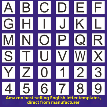 Șablon PET gol pentru pictură cu alfabet pentru copii, material PET; fără import; autorizare IP: Nu; mărci private licențiate: Nu