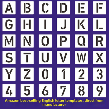 Șablon PET gol pentru pictură cu alfabet pentru copii, material PET; fără import; autorizare IP: Nu; mărci private licențiate: Nu