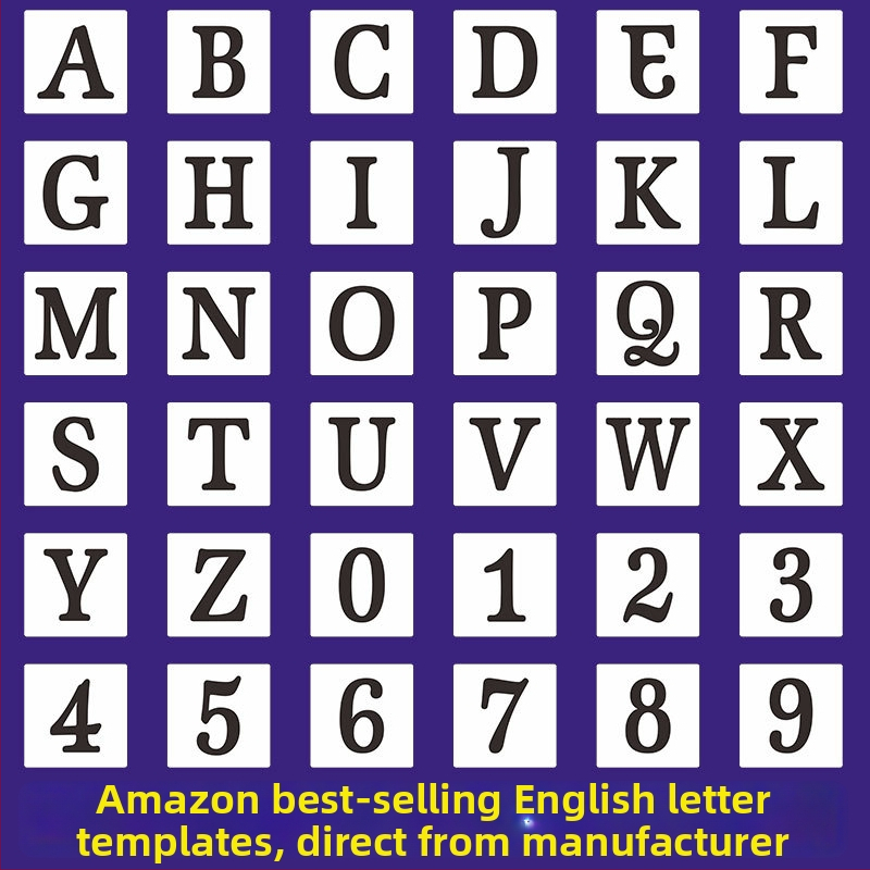 Șablon PET gol pentru pictură cu alfabet pentru copii, material PET; fără import; autorizare IP: Nu; mărci private licențiate: Nu