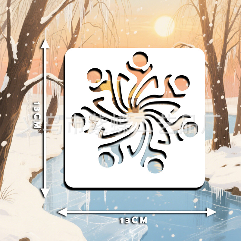 Șablon de decupare pentru desenele copiilor, ornamente de Crăciun, PET material, marcă Yiwu Purple Butterfly