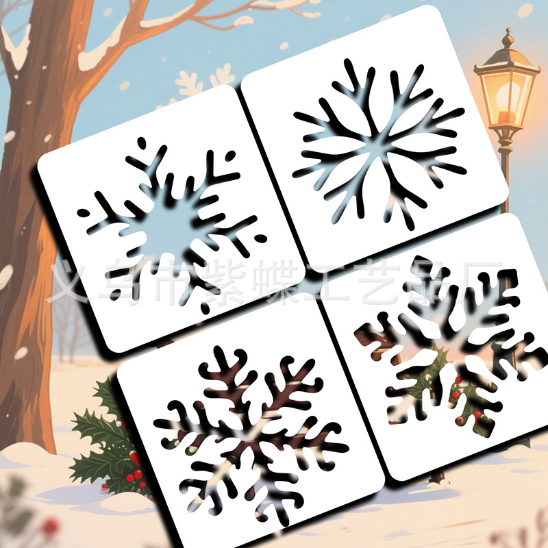 Șablon de decupare pentru desenele copiilor, ornamente de Crăciun, PET material, marcă Yiwu Purple Butterfly