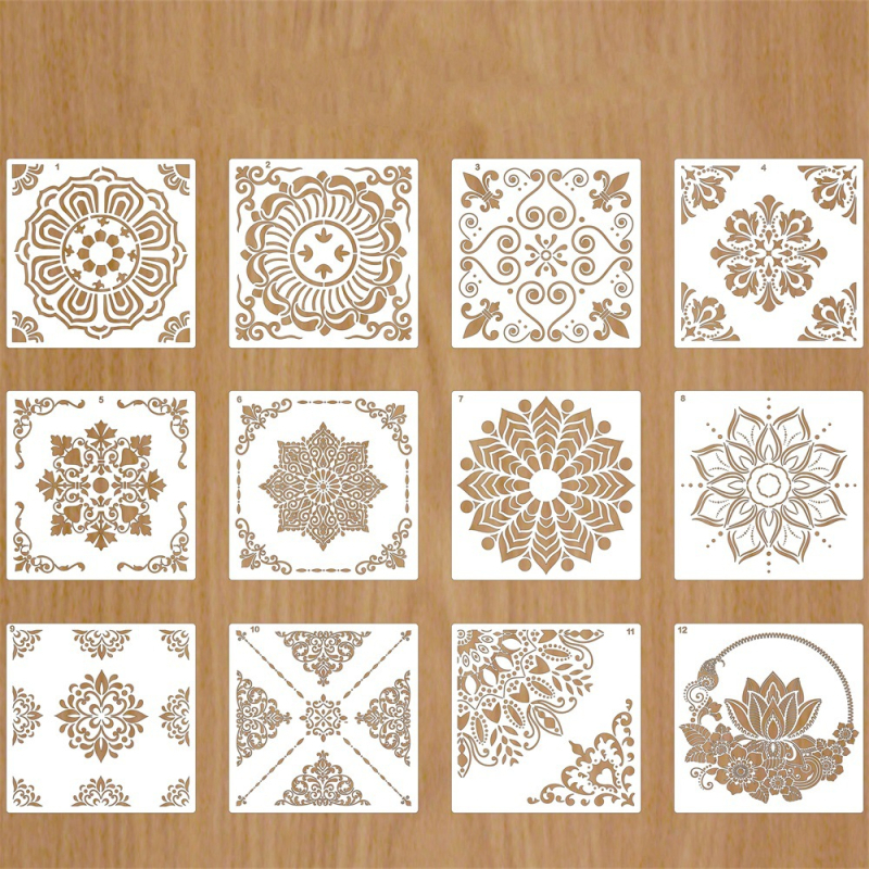 Goshen Painted PET šablona za crtanje mandale za DIY zidnu dekoraciju – šuplja šablona