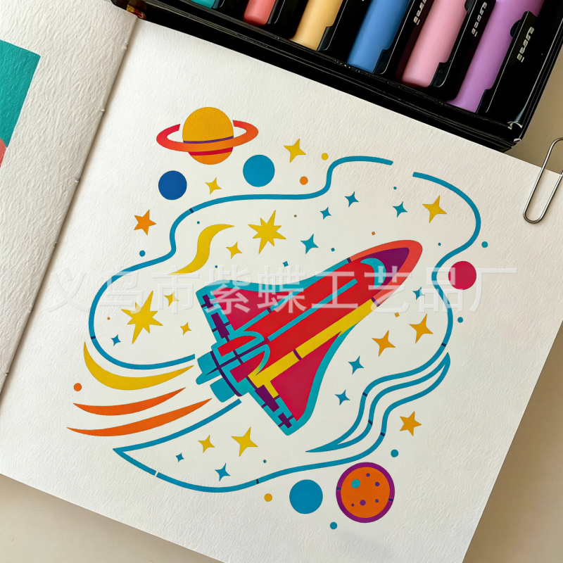 Space serija PET ploča za grafite za djecu — DIY šablona za crtanje i pomoćno sredstvo za slikanje