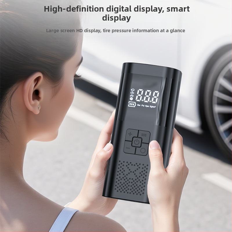 Ασύρματος συμπιεστής αυτοκινήτων αέρα με ψηφιακή οθόνη, προεπιλεγμένη πίεση ελαστικού και αυτόματη διακοπή, 12V, 25 L/min, επαναφορτιζόμενη μπαταρία λιθίου