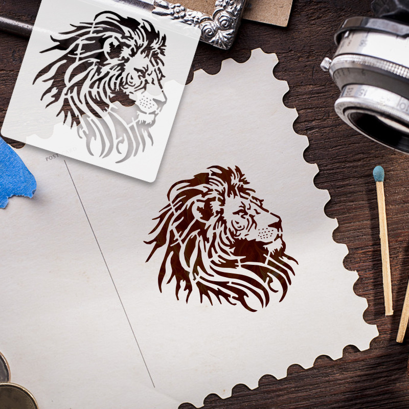 Falra szánt sablon a tigri és oroszlán mancsa nyomával – PET anyag, Purple butterfly márka, üreges kivágás (hollow-out), DIY falidíszhez, import nem engedélyezett, értékesítési területek: egyéb, IP engedély: Nincs