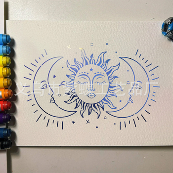 DIY šablona za zid: Sunčev bog i Mjesec, šuplji dizajn — PET materijal, marka Purple Butterfly; nije uvoz; bez IP autorizacije