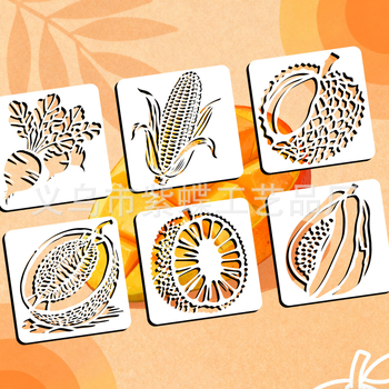 Gyerekeknek DIY kivágásos rajz sablon gyümölcsmintákkal (dinnye és alma) — Anyag PET; Márka Yiwu Purple Butterfly; Import: Nem; Szerzői jogok: Nincs engedélyezve