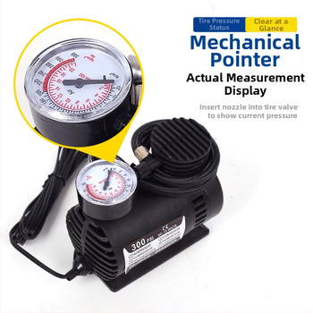 12V Φορητός φουσκωτήρας ελαστικών αυτοκινήτου με μετρητή πίεσης, 120W, 35 L/min, καλώδιο τροφοδοσίας 2.5 m