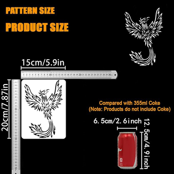 Owkjasw PET falikép-sablon – Phoenix Dance Nine Skies kivágott minta, DIY spray festéshez