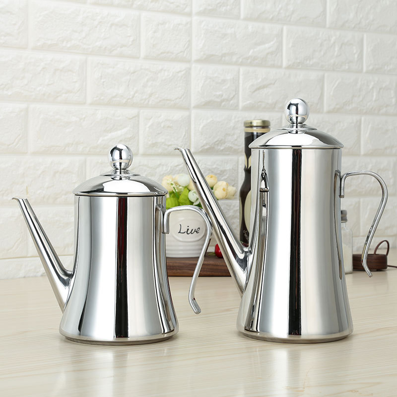 Baiqing rozsdamentes acél olaj- és szószpalack hosszú kifolyócsővel, porvédett