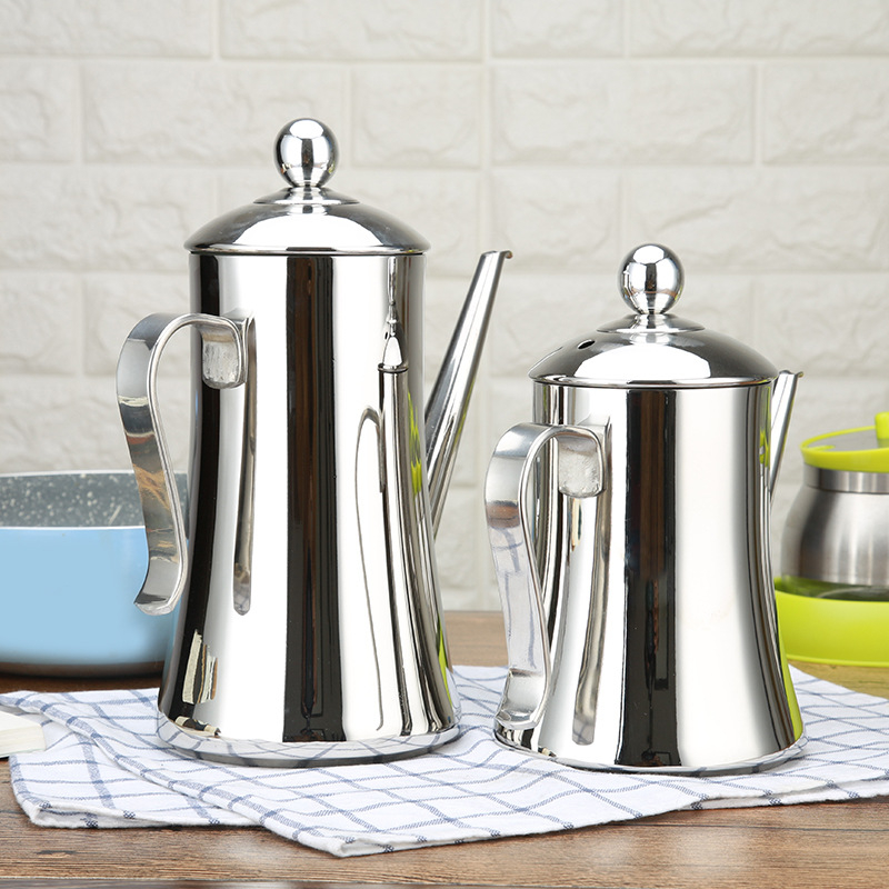 Baiqing rozsdamentes acél olaj- és szószpalack hosszú kifolyócsővel, porvédett