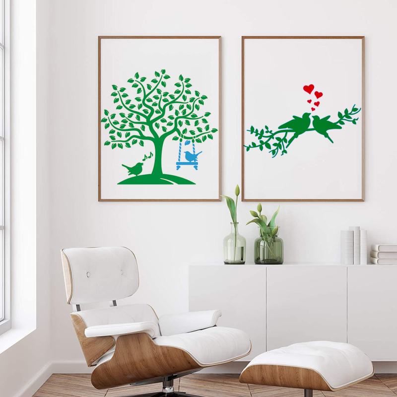 PET šablona za crtanje s ptičjom temom – DIY album s izrezanim šablonama | Brand Goshen Painted; Materijal PET; Uvoz: Ne; Licencirana privatna oznaka: Da; IP odobrenje: Ne