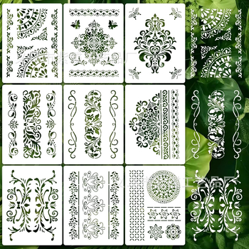 PET Mandala Kivágott Festési Sablon DIY Fal Dekorációhoz — Anyag: PET; Importált: Nem; IP Engedély: Nem