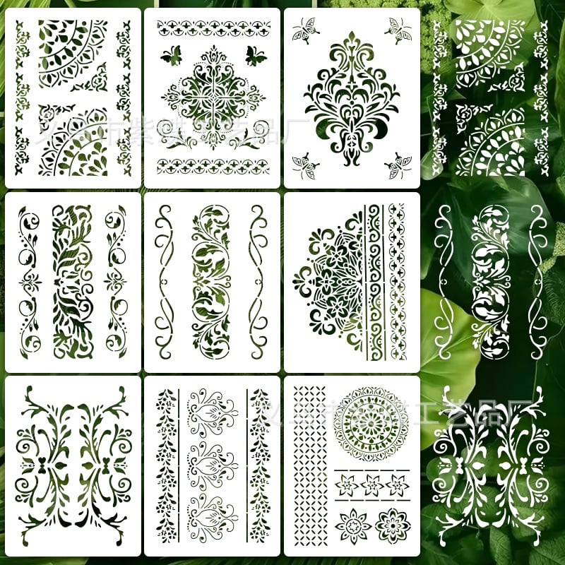 PET Mandala Kivágott Festési Sablon DIY Fal Dekorációhoz — Anyag: PET; Importált: Nem; IP Engedély: Nem