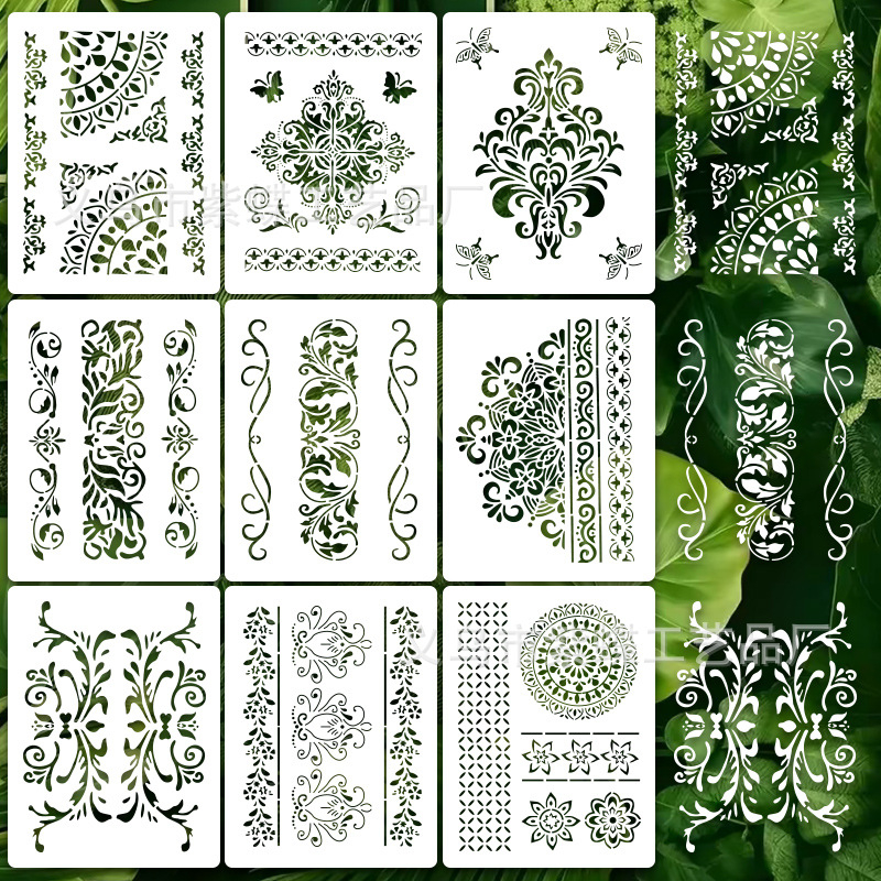 PET Mandala Kivágott Festési Sablon DIY Fal Dekorációhoz — Anyag: PET; Importált: Nem; IP Engedély: Nem