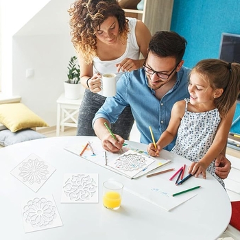Mandala cvjetni šablon za izrezivanje za DIY sprej slikanje – PET kalup, marka Piyou, nije uvoz, IP autorizacija nije odobrena