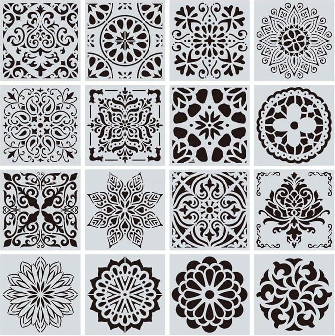 Mandala cvjetni šablon za izrezivanje za DIY sprej slikanje – PET kalup, marka Piyou, nije uvoz, IP autorizacija nije odobrena