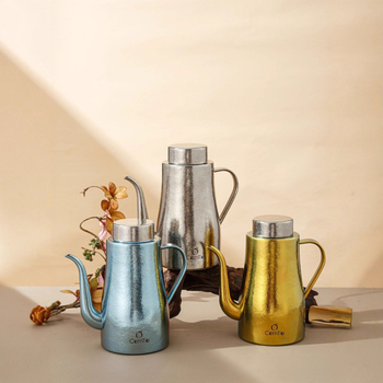 Titán olaj- és ecetkanna, modern minimális dizájn, öntési funkció, kompatibilis a saját olajecsetével