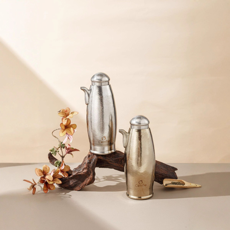 Titán olaj- és ecetkanna, modern minimális dizájn, öntési funkció, kompatibilis a saját olajecsetével