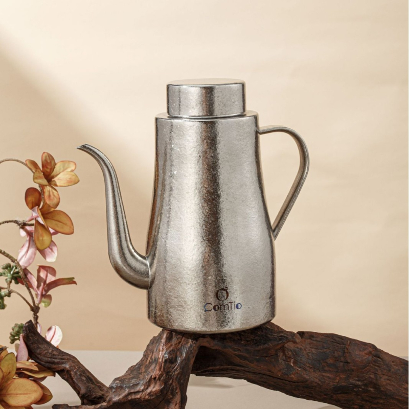 Titán olaj- és ecetkanna, modern minimális dizájn, öntési funkció, kompatibilis a saját olajecsetével