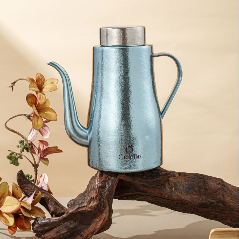 Titán olaj- és ecetkanna, modern minimális dizájn, öntési funkció, kompatibilis a saját olajecsetével