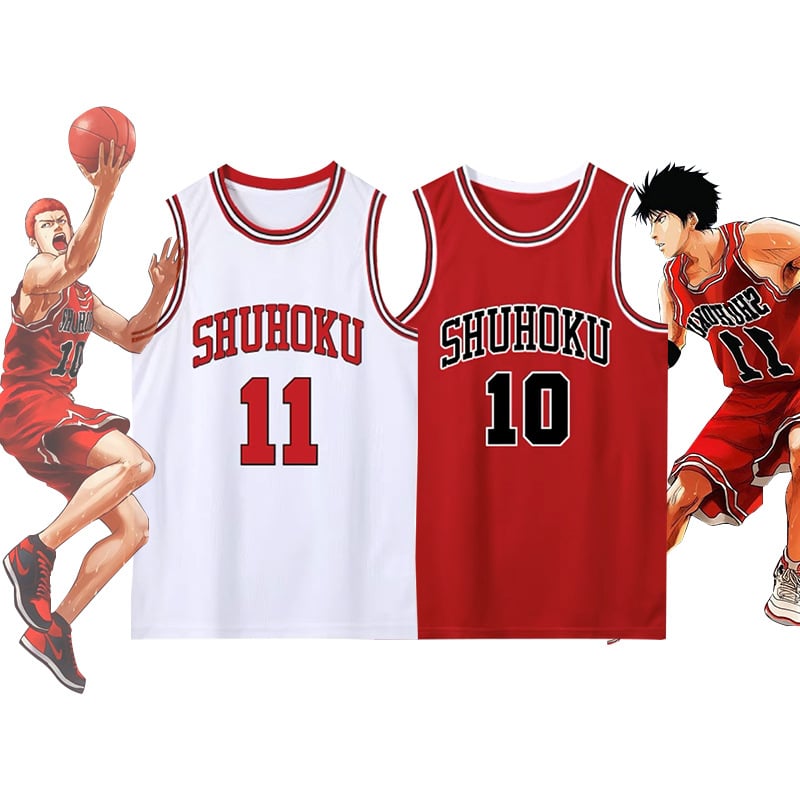 Flash Power Slam Dunk košarkaški dresovi – broj 10 Hanamichi Sakuragi, broj 14 Mitsui Hisashi, broj 11 Kaede Rukawa – unisex odrasli